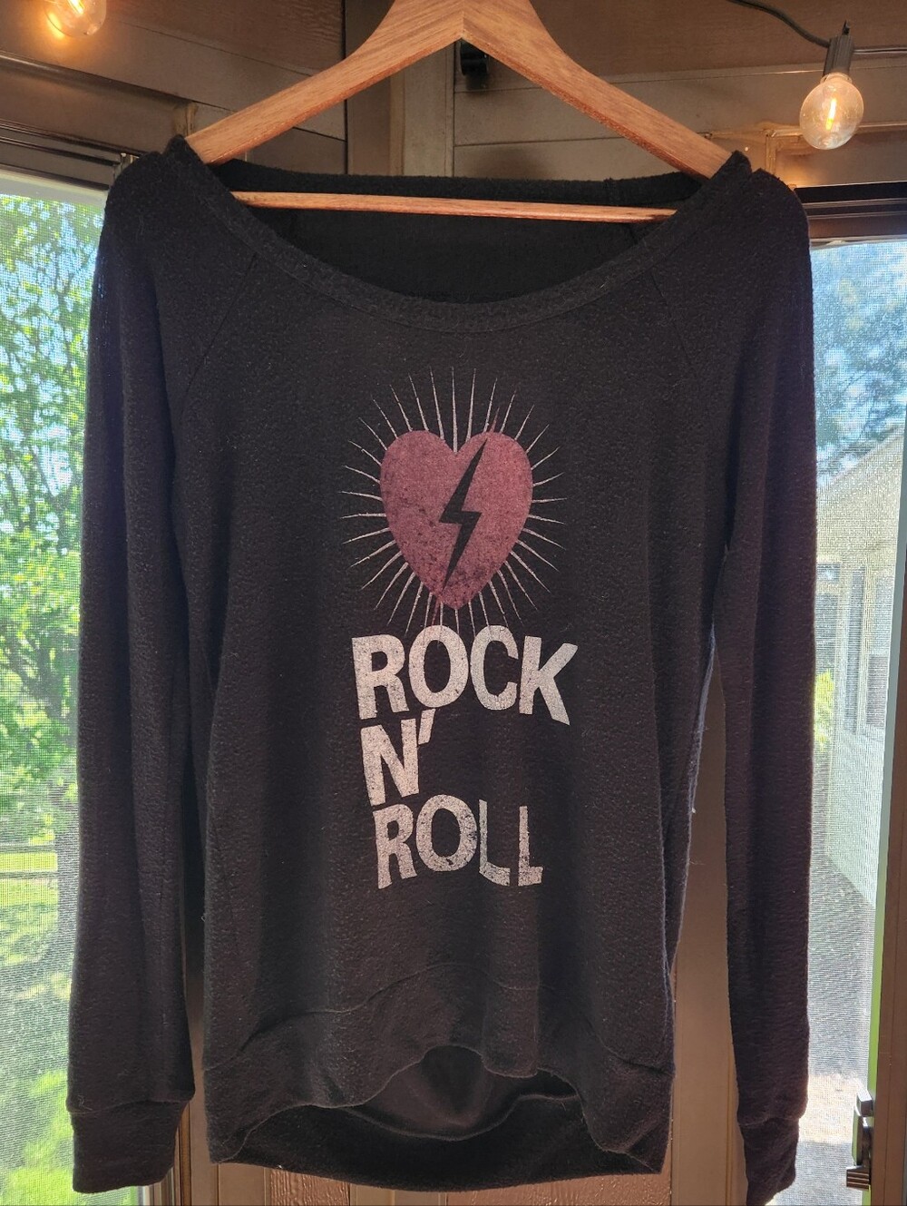 CHASER Rock N Roll Glitter Heart Super Soft Shirt